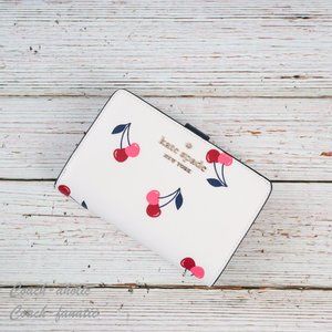 Kate Spade Staci Dancing Cherrie Cherry Medium Compact Zip Around Wallet